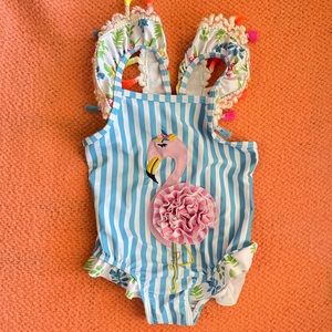 Boutique Flamingo One-Piece Baby Girl Swimsuit!